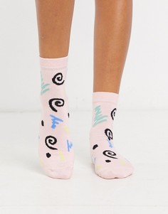 Розовые носки до щиколотки в стиле 80-х ASOS DESIGN-Розовый