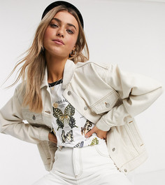 Светло-бежевая джинсовая oversized-куртка Reclaimed Vintage inspired-Белый