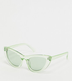 Зеленые солнцезащитные очки "кошачий глаз" Monki-Зеленый