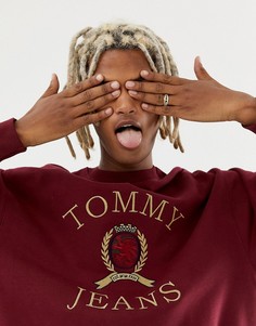 Бордовый свитшот с круглым вырезом и логотипом Tommy Jeans 6.0 Limited Capsule-Красный