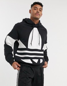 Худи черного цвета с логотипом-трилистником adidas Originals-Черный