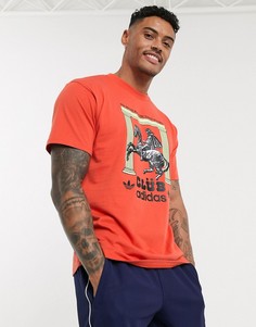 Оранжевая футболка с логотипом adidas Originals club pillar-Оранжевый