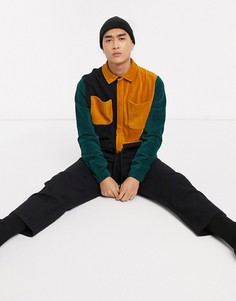 Черный трикотажный комбинезон со вставками ASOS DESIGN