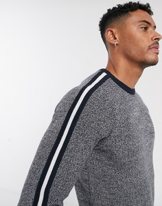 Темно-синий джемпер с полосками на рукавах Jack & Jones