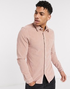 Розовая рубашка узкого кроя ASOS DESIGN-Розовый