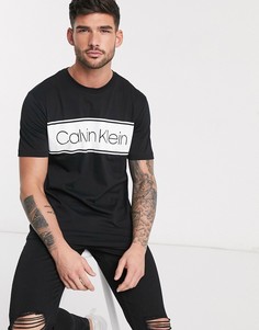 Черная футболка в полоску с логотипом Calvin Klein-Черный