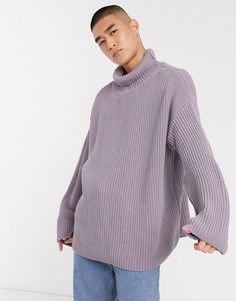 Oversized-свитер лавандового цвета с высоким воротником ASOS DESIGN-Фиолетовый