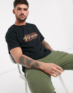 Черная футболка с текстовым принтом New Look-Черный