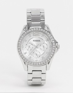 Серебристые наручные часы Fossil Riley ES3202-Серебряный