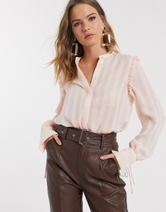 Бледно-розовая фактурная блузка с отделкой на манжетах Vero Moda-Розовый