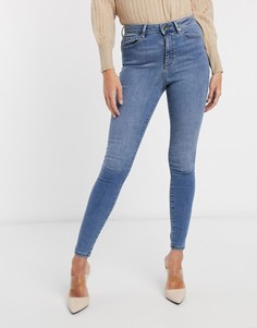 Голубые джинсы скинни с завышенной талией Vero Moda-Синий