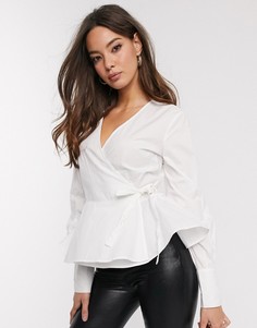 Белая блузка из поплина с объемными на руке Vero Moda-Белый