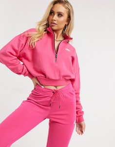 Розовый короткий свитшот с высоким воротом Nike Essentials