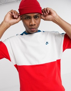 Красная футболка с логотипом колор блок Nike-Красный