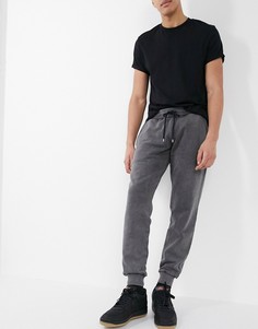 Суженные книзу джоггеры с эффектом кислотной стирки ASOS DESIGN-Черный