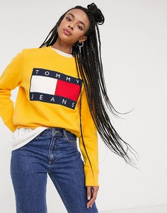Желтый свитшот с логотипом-флагом Tommy Jeans