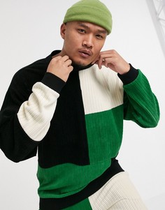 Черный oversized-свитшот от комплекта в стиле колор блок ASOS DESIGN-Темно-синий