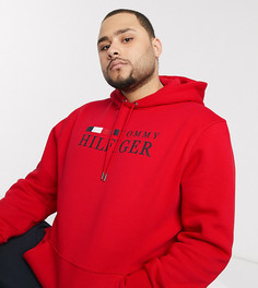 Худи красного цвета с логотипом Tommy Hilfiger Icon Capsule Big & Tall-Красный