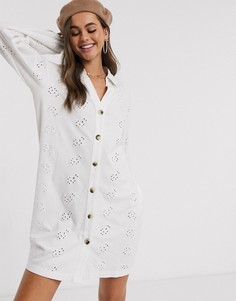 Белое платье-рубашка с пуговицами ASOS DESIGN-Белый