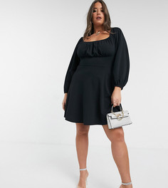 Черное приталенное платье Missguided Plus-Черный