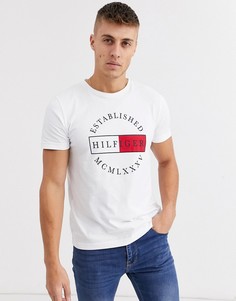 Белая короткая футболка с логотипом Tommy Hilfiger-Белый
