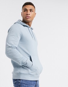 Худи голубого цвета из органического хлопка ASOS DESIGN-Синий