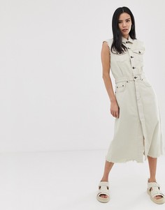 Джинсовое платье-рубашка Cheap Monday - Jinx-Белый