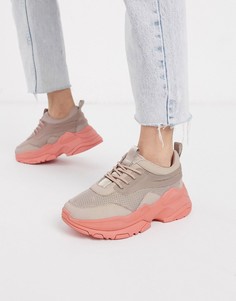 Коралловые кроссовки на массивной подошве ASOS DESIGN-Розовый