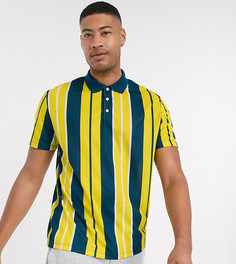 Свободное поло в вертикальную полоску ASOS DESIGN Tall-Оранжевый