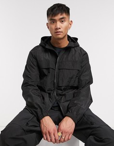Черная ветровка с капюшоном ASOS DESIGN-Черный