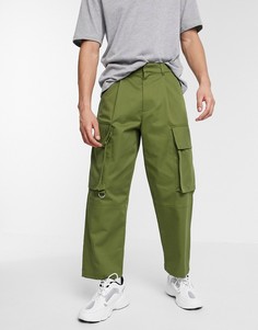 Широкие брюки-карго цвета хаки ASOS WHITE-Зеленый