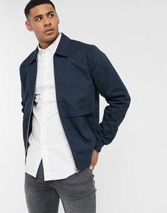 Темно-синяя куртка Харрингтон с отлетной вентиляцией ASOS DESIGN-Темно-синий