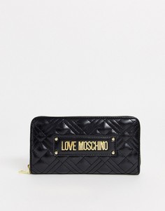 Черный стеганый кошелек Love Moschino