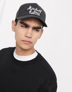 Черная бейсболка из меланжевого трикотажа с резиновой отделкой Mitchell & Ness-Черный