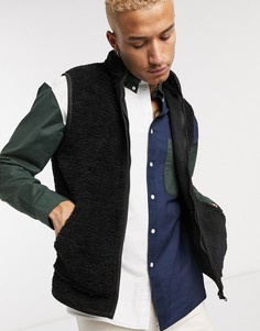 Черный плюшевый жилет ASOS DESIGN