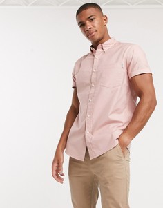 Розовая оксфордская рубашка с короткими рукавами Topman-Розовый