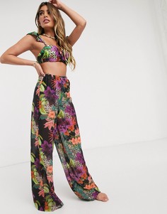 Пляжные брюки с цветочным принтом Missguided-Мульти
