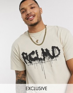 Oversized-футболка с логотипом Reclaimed Vintage-Кремовый