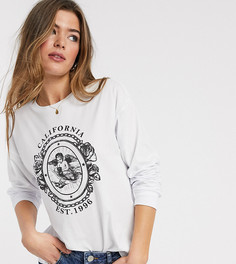 Oversized-лонгслив с принтом ASOS DESIGN Tall-Белый