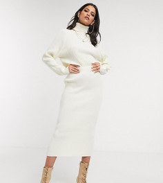 Трикотажная юбка мидакси кремового цвета от комплекта Missguided Tall-Кремовый