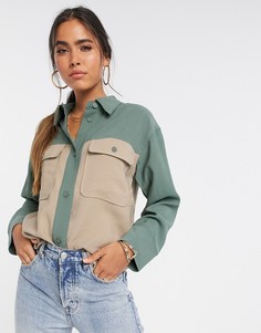 Рубашка колор блок в стиле милитари Vero Moda-Мульти
