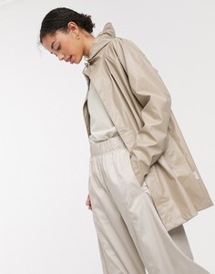 Блестящее бежевое пальто Rains-Бежевый