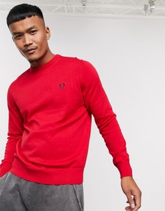 Красный классический хлопковый джемпер Fred Perry