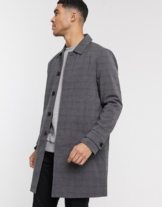 Пальто в клетку Burton Menswear-Серый