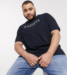 Темно-синяя футболка с логотипом на груди Tommy Hilfiger Big & Tall-Темно-синий