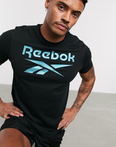 Черная футболка со светоотражающим логотипом Reebok Training-Черный