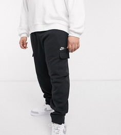Черные джоггеры карго с манжетами Nike Club Plus-Черный