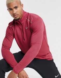 Красный топ с короткой молнией Nike Running Element