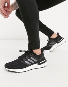 Черные кроссовки с белой подошвой adidas Running Ultraboost 20-Черный