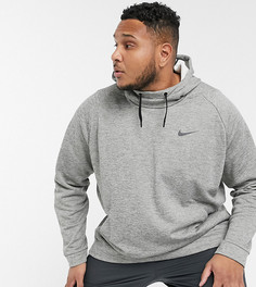 Серый меланжевый худи Nike Training Plus therma